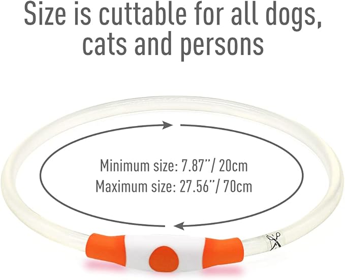 Colaseeme LED Dog Collar, Light Up Dog Collar 1 Count USB Rechargeable TPU Glow Safety Dog Necklace