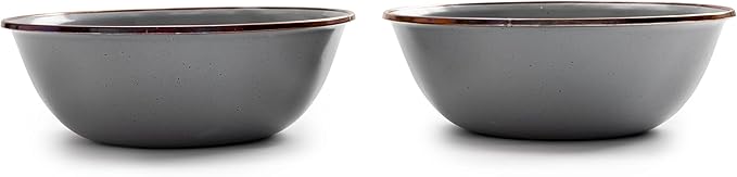 Barebones Enamel Bowl Set - Dish Set of 2 Bowls - Enamelware Set for Camping and Everyday Use