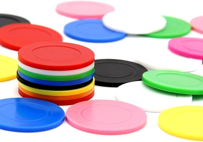100 Custom Plastic Poker Chips, Print with Personalized Text, for Texas Hold'em Poker, Card Club or