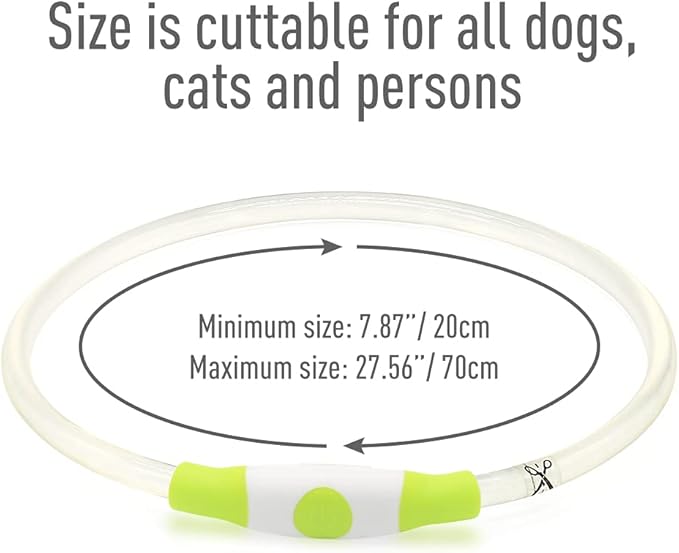 Colaseeme LED Dog Collar, Light Up Dog Collar 1 Count USB Rechargeable TPU Glow Safety Dog Necklace