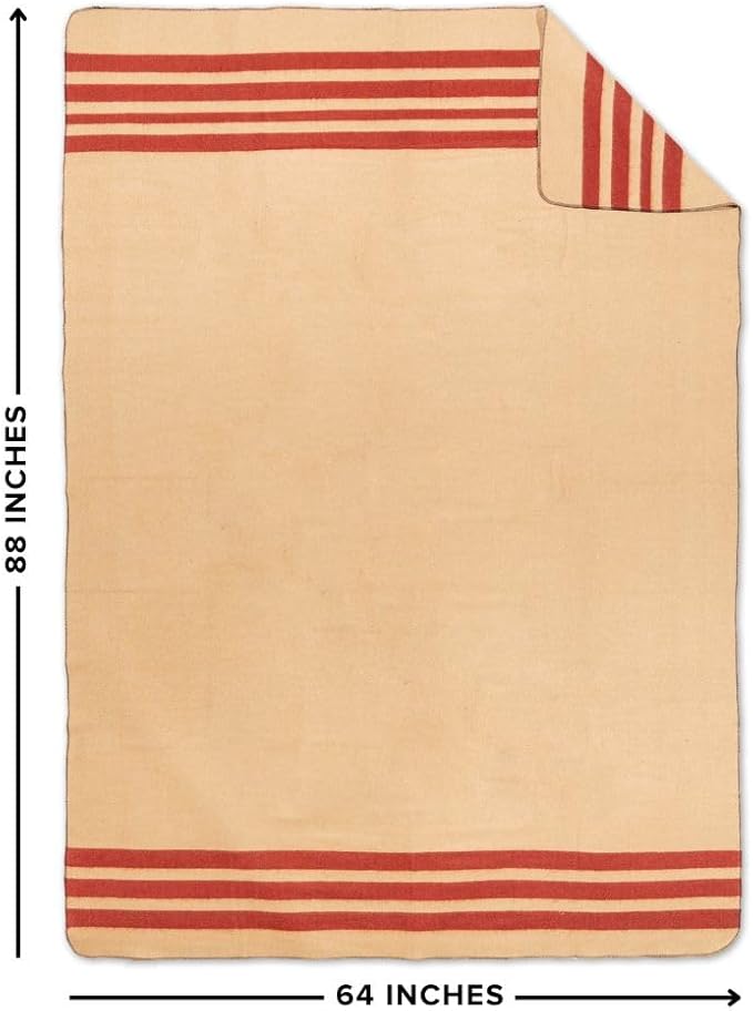 Arcturus Rainier Wool Blanket - 4.5lbs Warm, Heavy, Washable, Large | Great for Camping, Outdoors