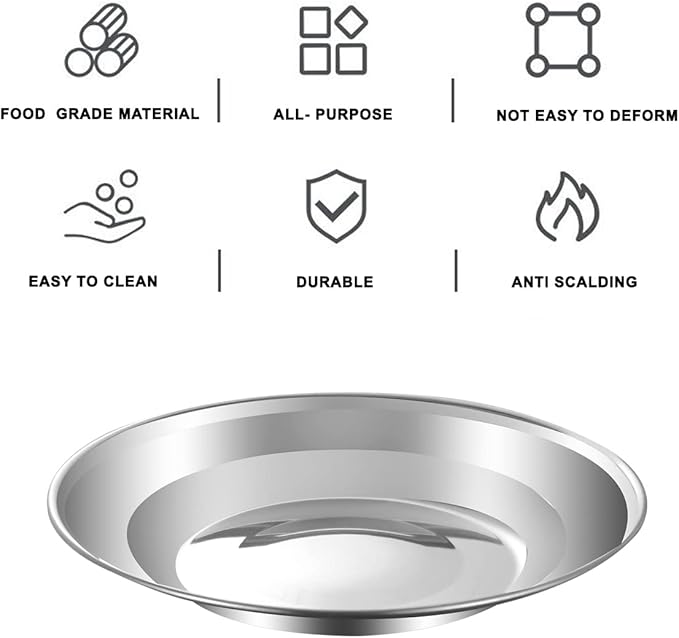 Camping Mess Kit Camping Dishes Set Stainless Steel Tableware Mess Kit Includes Plate Bowl Cup