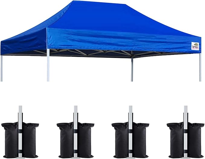 Eurmax USA Pop Up Canopy Replacement Canopy Tent Top Cover, Instant Canopy Top Cover ONLY,Bonus 4PC