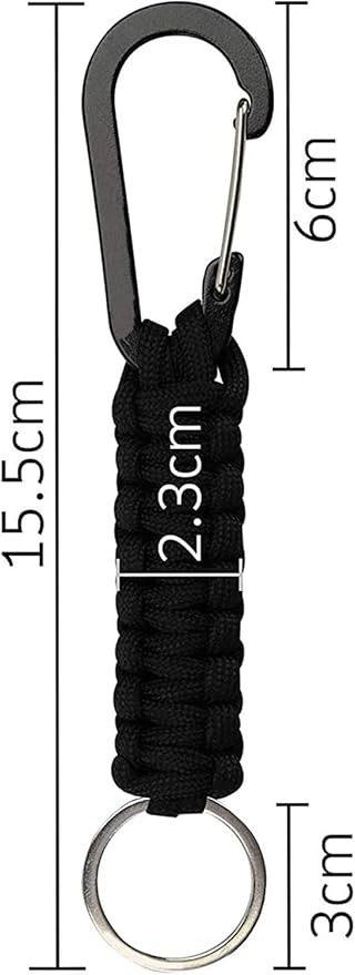 BRAVESHINE Paracord Keychain Carabiner Clip, D Ring Lanyard Hanger Stroller Hook for Water Bottle