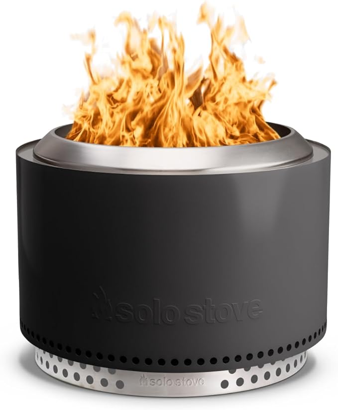 Solo Stove Yukon 2.0 + Stand, 27 Inch Smokeless Fire Pit ??Portable Stainless Steel Outdoor