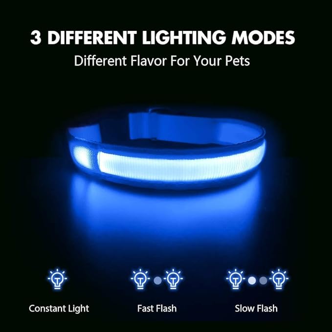 MASBRILL Light Up DogCollars-Rechargeable LED Dog Collar-Waterproof Night Walking Glowing Dog
