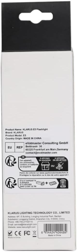 klarus E5 2Pcs Pocket Flashlight, Rechargeable EDC Flashlight, Super Slim 4.2x1x0.3inch, 600