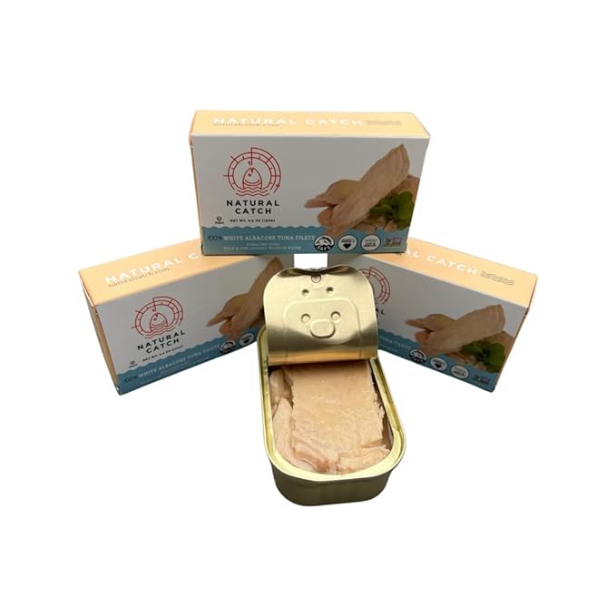 Natural Catch Tuna White Albacore Filets, Hand Cut, Pole & Line Caught, 120 Calories Gluten-Free