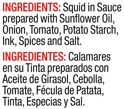 Vigo Premium Imported Canned Seafood, Squid in Ink Sauce, Specialty Flavored, Perfect for Recipes