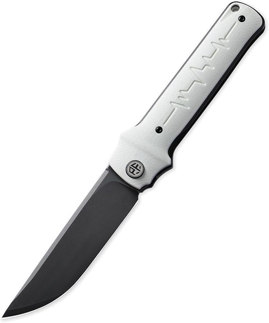 Petrified fish PFB04 Tena Folding Knife, 3.82" D2 Steel Black Stonewashed Blade G10 Handle Pocket
