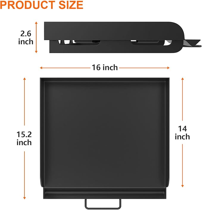 Heavy Duty Steel Griddle for Camp Chef 14" Stove Cooking Systems, Carbon Steel Flat Top with Carry