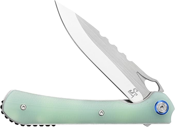 Sitivien ST145 Folding Pocket Knife,14C28N Steel Blade,G10 Handle EDC Tool Knife for Outdoor