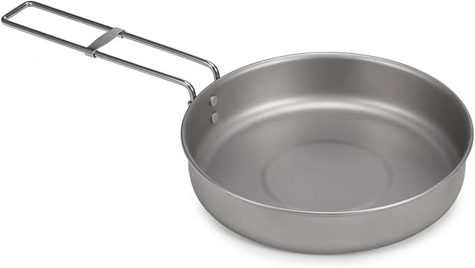 Lixada Ultralight Titanium Frypan Outdoor Camping Hiking Picnic Cooking Frying Pan 750/1000ML