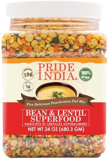 Pride Of India - PACK of 6 - Indian Bean & Lentil Superfood - Five Delicious Panchratna Dal Mix