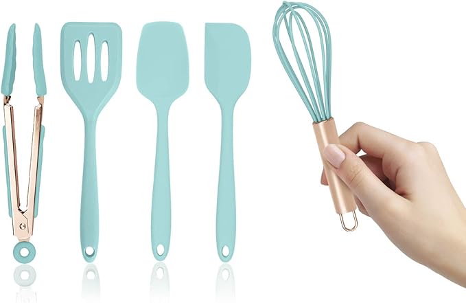 COOK WITH COLOR Silicone Cooking Utensils, Kitchen Utensil Set, Easy to Clean Silicone Kitchen