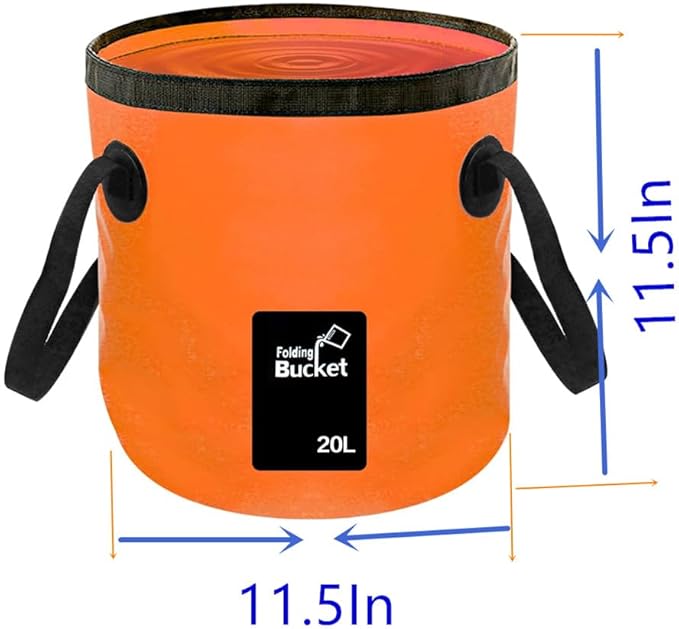 Collapsible Buckets, Camping Water Storage Container 5 Gallon(20L) Portable Folding Bucket Wash