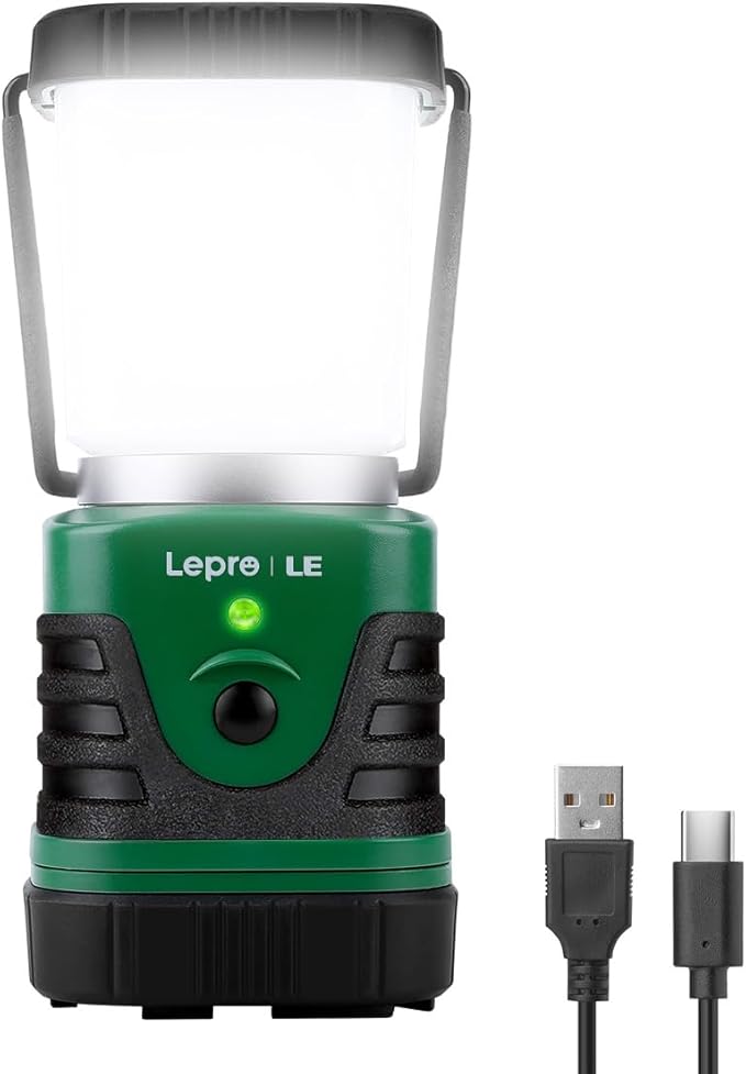 Lighting EVER 1000LM LED Camping Lantern Rechargeable, 4400mAh Power Bank, Camping Essential with 4