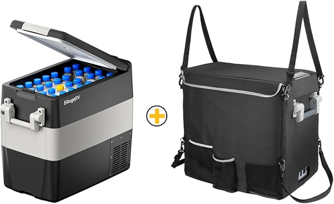 BougeRV 12V Portable Refrigerator 53 Quart Car Freezer Fridge Electric Cooler12V/24V DC 110~240Volt