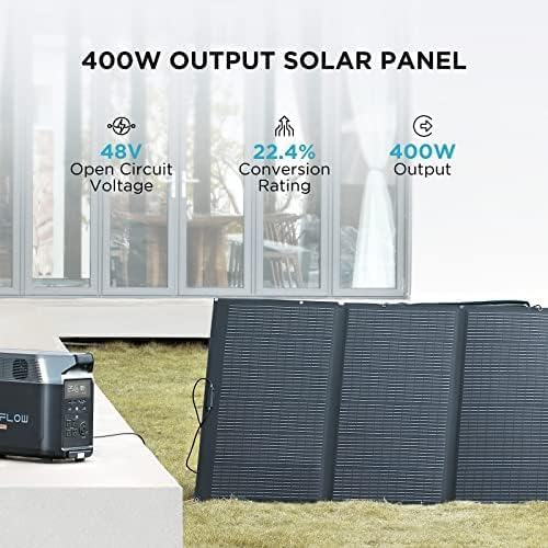 EF ECOFLOW Solar Generator 3.6KWh DELTA Pro with 2X400W Portable Solar Panel, 23% High Efficiency