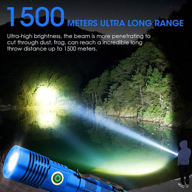 Rechargeable Flashlight High Lumens, High Lumens Super Bright Flash Light, Long-Range Zoomable LED