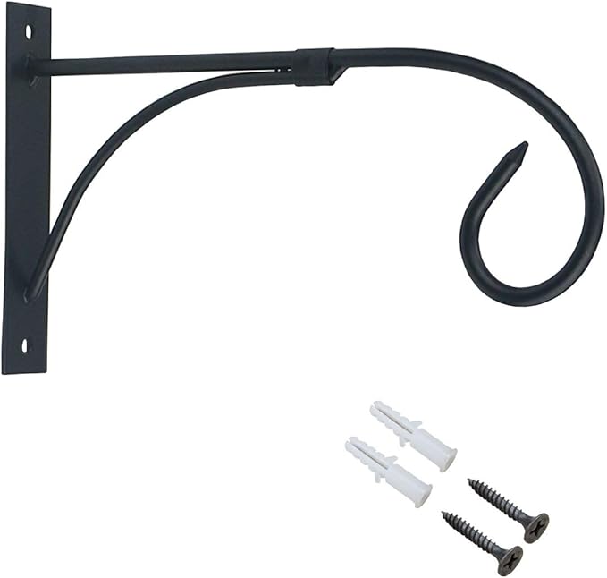 Tinsow Plant Bracket Iron Wall Hooks Straight Downcurled Hanging for Wind Chimes, Flower Baskets
