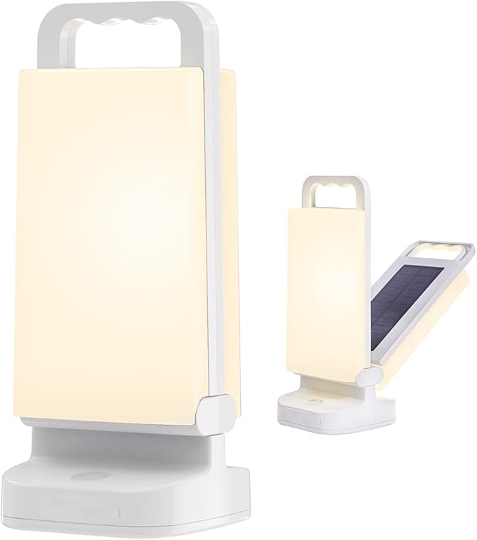 Solar Camping Lantern 6000mAh, USB Rechargeable Camping Light & Power Supply, Dimmable LED Night