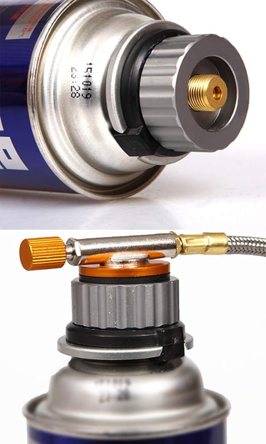 Windproof Portable Backpacking Stove Burner with Piezo Ignition,Stove Adapter,Plastic Storage
