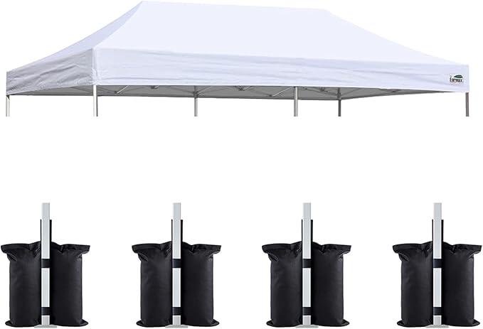 Eurmax USA 10x20 Pop Up Canopy Replacement Canopy Tent Top Cover, Instant Canopy Top Cover ONLY