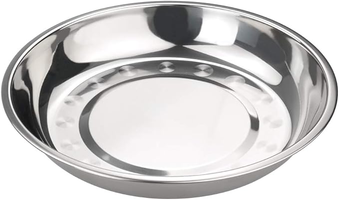 4-Pack Stainless Steel Metal Camping Plates, Kitchen Dinner Plates