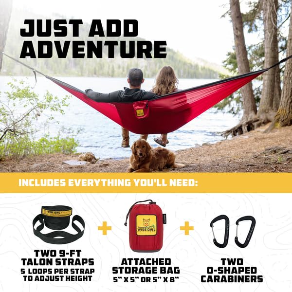 Wise Owl Outfitters Hammock for Camping Double Hammocks Gear for The Outdoors Backpacking Survival