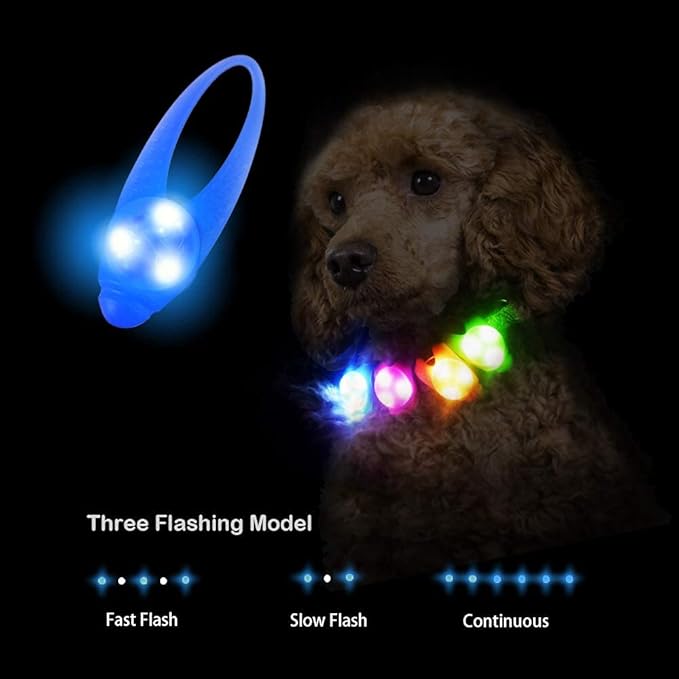 LaRoo Dog Lights for Night Walking,Led Dog Collar Lights for Nighttime Clip On Light up Dog Collar