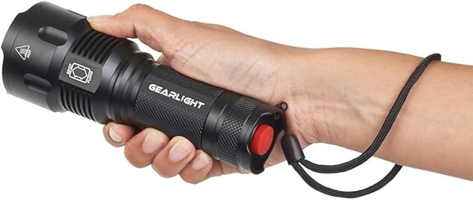GearLight High-Powered LED Flashlight S1200 - Mid Size, Zoomable, Water Resistant, Handheld Light