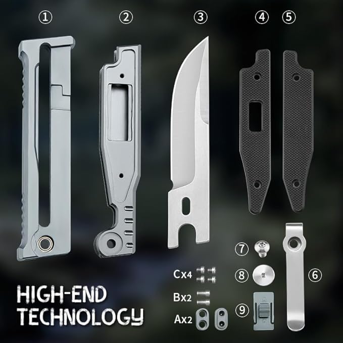 Generic Folding Pocket Knife Kit, Tactical Locking Pocket Knife, 3.15"" D2 Steel Blade, T6