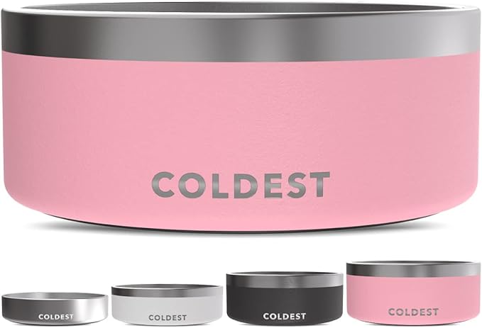 Coldest Dog Bowl - Anti Rust Metal, Non Slip, 3 Layers Insulated Stainless Steel Dog Bowls - Spill