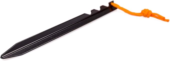 Aluminum Alloy Tent Stakes Pegs, 12-Pack Aluminum Ground Pegs with Reflective Pull Ropes