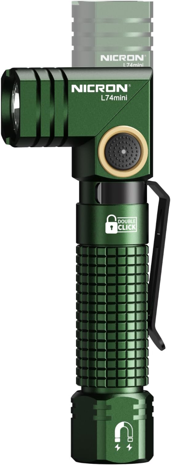 NICRON L74 Mini Flashlight 400 Lumens 90 Degree IP65 Waterproof with Magnet EDC Small Tactical