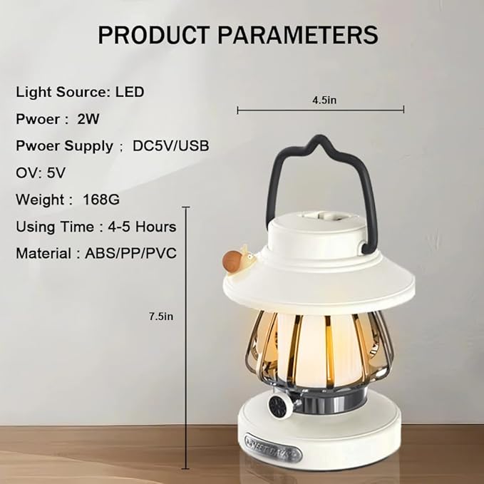 Camping Lantern for Kid Toddler Flashlight with Soft Light & Eye Protection Indoor Outdoor Hanging