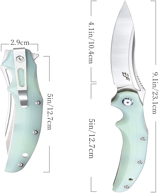 Eafengrow EF951 Folding Knife,D2 Blade and G10 Handle with Liner Lock Ball Bearing Pocket Knife EDC