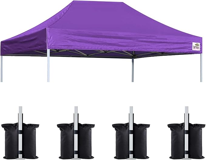 Eurmax USA Pop Up Canopy Replacement Canopy Tent Top Cover, Instant Canopy Top Cover ONLY,Bonus 4PC