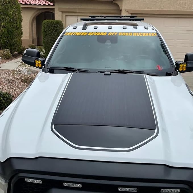 Lensun 100W 12V Hood Flexible Solar Panel for Ram 2500/3500 HD 5th Gen (2019-Present) - Off Grid