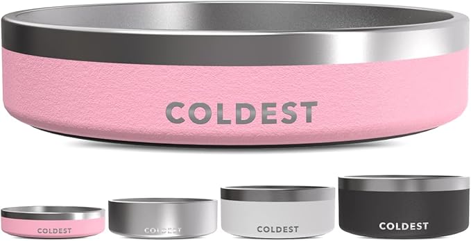 Coldest Dog Bowl - Anti Rust Metal, Non Slip, 3 Layers Insulated Stainless Steel Dog Bowls - Spill