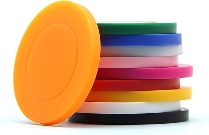 500 Custom Poker Chips Plastic Tokens,40mm/1.57in Diameter,Imprint Full-Color with Your Logo,Text