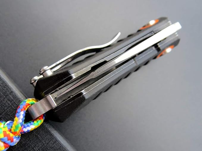 Eafengrow EF85 Folding Knife with Clip Stone Wash D2 Steel Blade G10 Handle Pocket Knife Ball