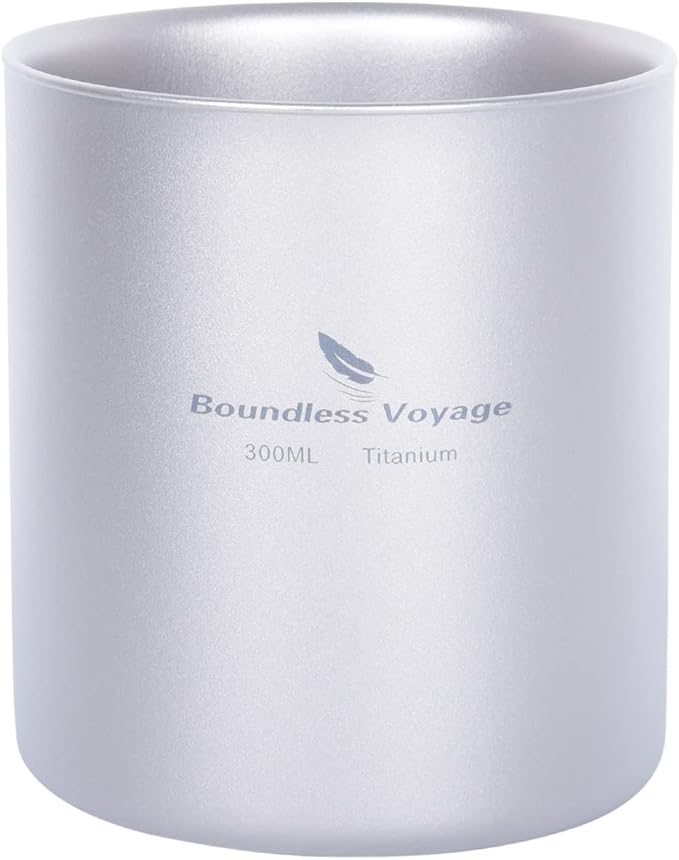 Boundless Voyage 3 in 1 Double Walled Titanium Cup Heat Resistant Mini Tea Drink Cup Outdoor