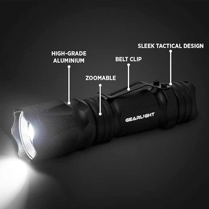 GearLight M3 Mini LED Flashlight - 2 Bright, Small Tactical Flashlights with High Lumens and Pocket