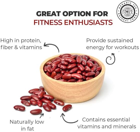 Pride Of India - PACK of 6 - Indian Whole Dark Kidney Beans - Protein & Fiber Rich Rajma, 1.5 Pound