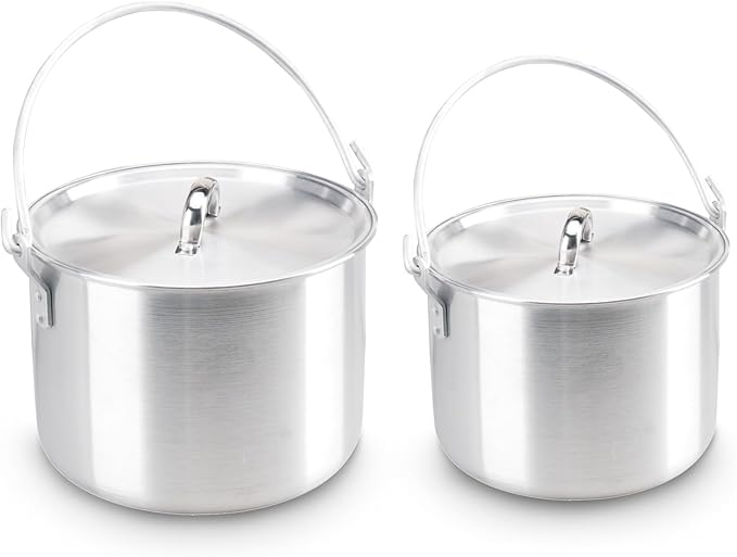 AceCamp Nested Pot Aluminum Lightweight Cooking Pot Set Outdoor Large Stock with lid and folding