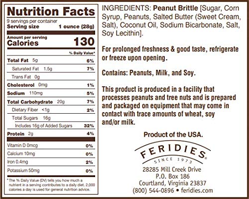FERIDIES Peanut Sampler Gift Set with Salted Virginia Peanuts, Brittle, Honey Roasted, and 5