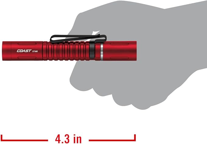 COAST XT10R 280 Lumen USB-C Rechargeable Pocket Flashlight/Penlight with TWIST FOCUS and Two-Way