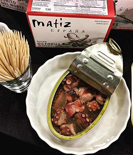 Matiz Pulpo Wild-Caught Pulpo Spanish Octopus in Olive Oil 4.0 Oz, (5 Pack)